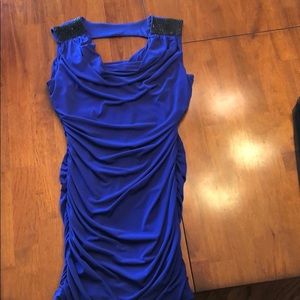 Purple side Ruched cocktail dress